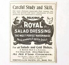 Royal Salad Dressing Mayonnaise 1897 Advertisement Victorian Condiments ... - $370.74 MXN Royal Salad Dressing Mayonnaise 1897 Advertisement Victorian Condiments ... - $370.74 MXN