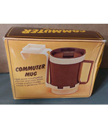 Vintage Commuter Mug 1985 Hot Cold Travel Cup w Holder 10oz Plastic New - $18.51