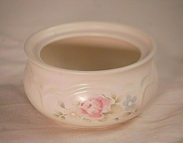 Tea Rose by Pfaltzgraff Open Sugar Bowl Round Stoneware Pink Roses Blue Flowers - £15.76 GBP