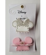 Disney x Baublebar Minnie Minnie Mouse Rhinestone Pink White Hair Claw C... - £18.98 GBP