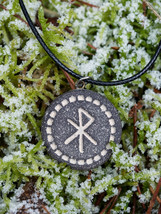 VIKING LOVE RUNE Necklace, Occult Jewelry, Wiccan Amulet, Witchcraft Talisman, N - £51.13 GBP