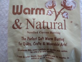 NIP WARM &amp; NATURAL Needled Cotton BATTING - Craft Size 34&quot; x 45&quot; - $226.15 MXN