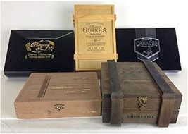 Premium Wooden Empty Cigar Boxes (5 Pack) - £35.96 GBP