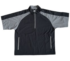 Footjoy Men’s 1/4 Zip Golf Jacket Windbreaker S/S Sz XL Grey Black Pullover GUC - £30.15 GBP