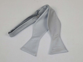 Men&#39;s Self Bow Tie By Hand J.Valintin Collection Woven SBT2 Silver Gray - £19.64 GBP