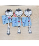 (3) Wallace “Floral” 1902 Bouillon Spoons Silver Plated Vintage No Monogram - $51.61 CAD