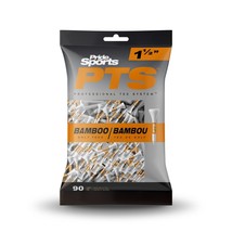 Pride Tee System PTS Bamboo 38mm Wood Golf Tees - White / Orange. 90 Pack. - $13.66 CAD