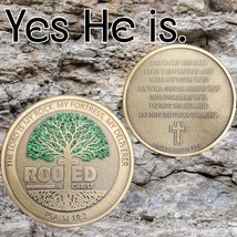 Christian Challenge Coin | Rooted in Christ - Psalm 18:2 Deuteronomy 31 ... - $18.99