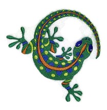 Nature&#39;s Bounty Beautiful Custom Caribbean Gecko Embroidered Iron On/Sew Patch [ - £10.27 GBP