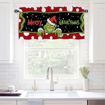 Christmas Kitchen Curtain Valance for Windows Red Merry Xmas Valance 50&quot;x19&quot; - £15.81 GBP