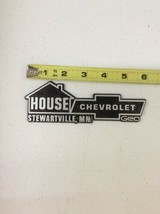 House Chevrolet Stewartville Mn Vintage Car Dealer Plastic Emblem Badge Plate - £23.53 GBP