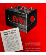1947 Exide Batteries Advertisement Electric Storage Battery Automotive D... - $549.96 MXN