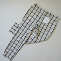 NWT Theory Treeca in Ivory Blue Plaid Stretch Wool Tapered Slim Ankle Pants 4 - £72.57 GBP