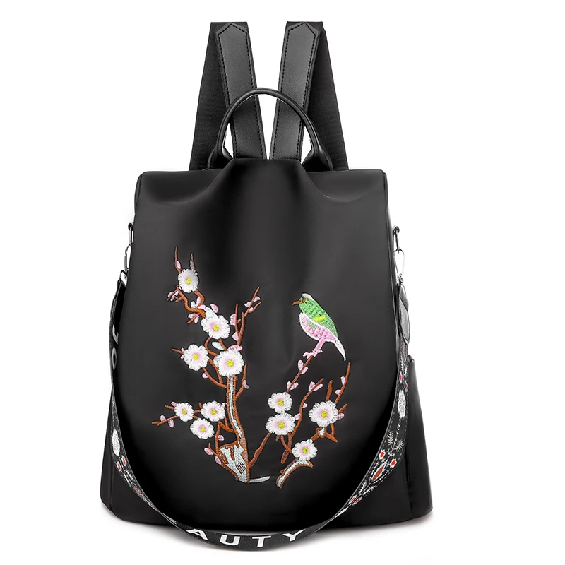 Rge shoulder school bag waterproof rucksack for teenage girls travel fashion embroidery thumb200
