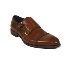 Men's Shoes STEVE MADDEN Leather upper Double Buckle Cap Toe TEON Tan image 5