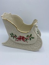 Holiday by Lenox Open Christmas Sleigh Height 6 1/2 by Width 8 1/2 NEW  - £63.30 GBP