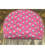 Cloth with plastic zipper vinyl plastic lined vintage cosmetic make up bag  - $19.75
