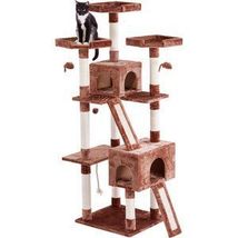 Frisco 72-in Faux Fur Cat Tree &amp; Condo Brown - $80.00