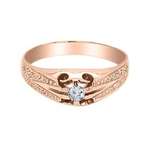 0.50CT Moissanite V Split Shank Filigree Band Mens Ring 18K Rose Gold Plated - $121.54