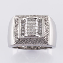 14k White Gold 4.00 Carat H / VS Diamond Plaque Ring - £3,016.33 GBP