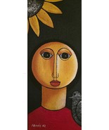 2 Signed Framed Painting Of Women Sunflowers &amp; Birds Dominican Republic ... - €284,69 EUR