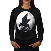 Wellcoda Eagle Night Moon Womens Sweatshirt, Midnight Casual Pullover Jumper - £22.68 GBP+