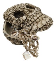 Ossuary Graveyard Skulls And Bones Ghoulish Skull Face Decorative Trinket Box - £15.97 GBP