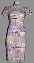 VTG Charbell Paris Retro Cars Bathing Suits Hollywood Blvd Bodycon Skirt... - $39.99