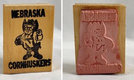 Nebraska Cornhuskers Herbie Husker Wood Rubber Stamp - £14.65 GBP