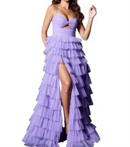Jovani ruffled tulle prom dress Purple - $745.73 CAD