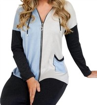 Angel color block zip hoodie with pocket in Ice Combo - $65.00