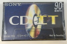 New Sony CD IT Cassette Tape 90 Minute High Bias Type II Cr02 Slim Case ... - $4.94