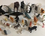 Mixed Animal Lot Of 27 Toys Horses  Tigers  Whales Cows T7 - £9.34 GBP