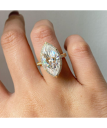 Marquise Cut Moissanite Vintage Style Wedding Ring 925 Silver Engagement... - $344.54 CAD