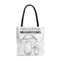 MUSHROOMS Tote Bag | Foraging | I Brake For Mushrooms | Black &amp; White | Gifts fo - £23.59 GBP