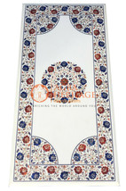 Exclusive Marble DIning Top Table Lapis Carnelian Inlay Restaurant Decor E130 - £1,962.81 GBP