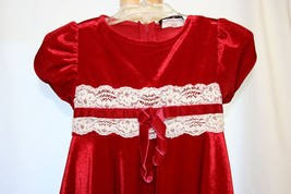 Rare Editions Gorgeous Rich Velvet Red Fancy Formal Dress 2/2T Girls - £15.63 GBP