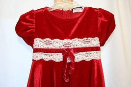 Rare Editions Gorgeous Rich Velvet Red Fancy Formal Dress 2/2T Girls - £15.81 GBP