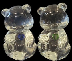 Fenton Glass Teddy Bear Figurines SET OF 2 - $48.51