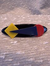 Vintage 80s Geometric Color Block Plastic Barrette Hair Clip - $34.65