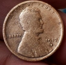 1917-D Lincoln Wheat Cent Penny Coin - £2.33 GBP