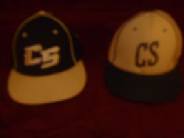 SET OF 2 CS BLACK TAN DISCONTINUED FLEXFIT PTS BASEBALL CAP HATE SMALL -... - $18.73