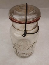 Ball Ideal Vintage Jar Patented July 14 1908 Clear Glass Quart Wire Hold Down - $19.60