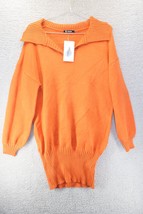 BTFBM Women Casual V Neck Knit Mini Fall Sweater Dresses Long Sleeve Loose Fit - £29.13 GBP