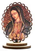 Our Lady of Guadalupe Scalloped 3.5&quot; Wood Image, New #AB-299-R2 - $9.76 CAD