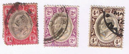 Stamps South Africa Transvaal Edward VII 1d 2d 4d - $2.05