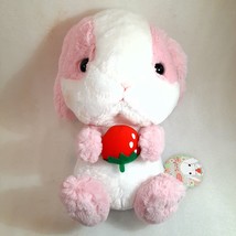 NEW Amuse Bunny plush Strawberry milk Easter Rabbit Poteusa Loppi pink white - £19.18 GBP