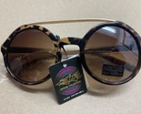 NWT Retro Rewind Oversized Round Circle Sunglasses Bar Womens Tortoise Gold - £8.63 GBP