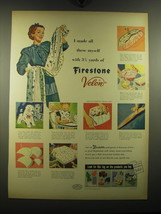 1949 Firestone Velon Ad - I made all these myself with 3 3/4 yards - $18.49