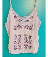 American Eagle Outfitters Soft &amp; Sexy Tank Size Med Lavender Floral Embr... - £7.57 GBP